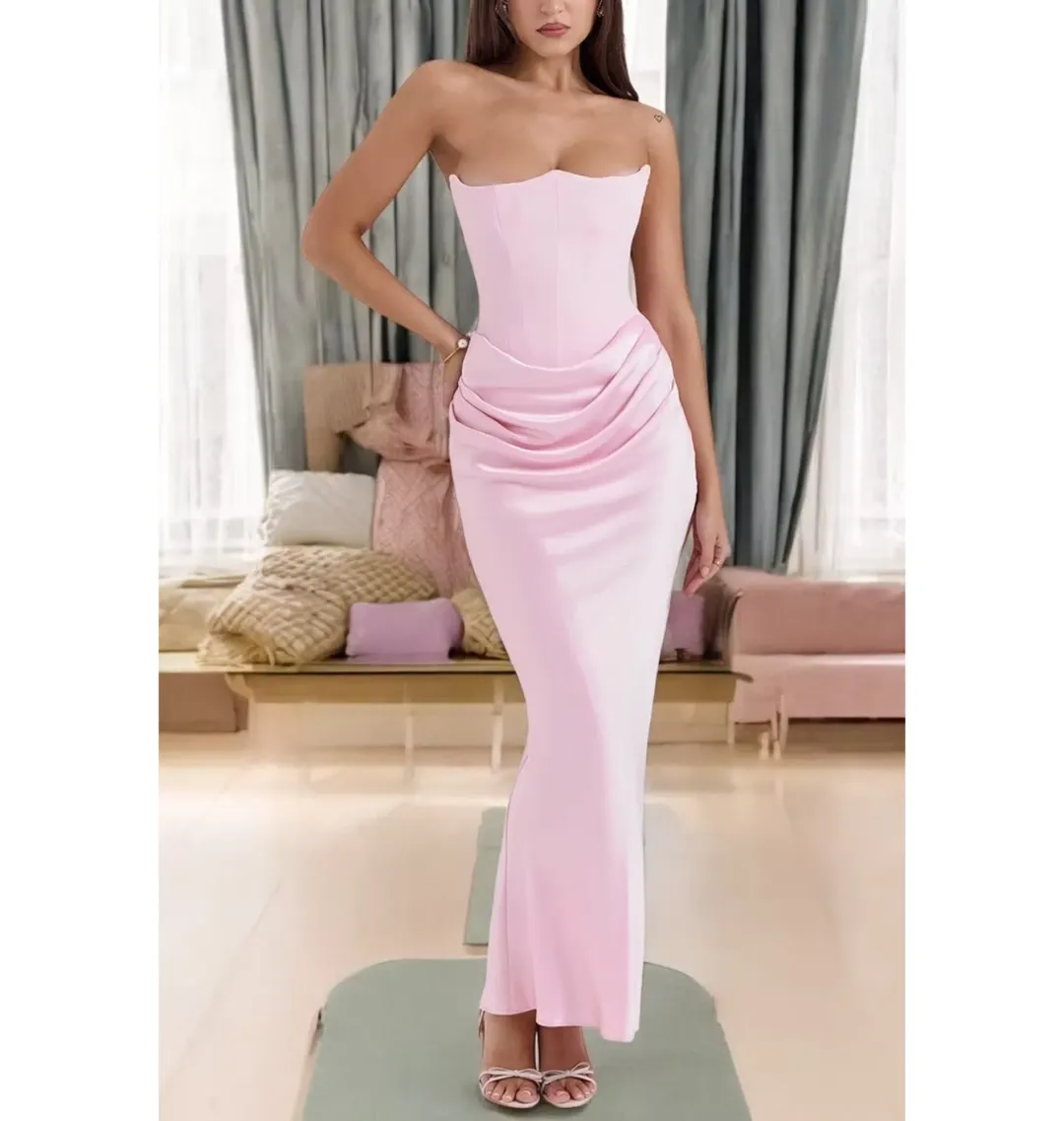 House of CB Persephone Maxi Dress Petite Rose Shadow Size S / AU 8 for rent on The Volte - main image