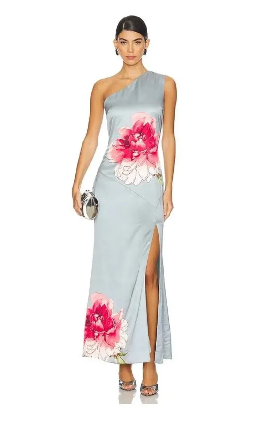 Elliatt Iliad One Shoulder Maxi Dress In Blue Size AU 10 for rent on The Volte - main image