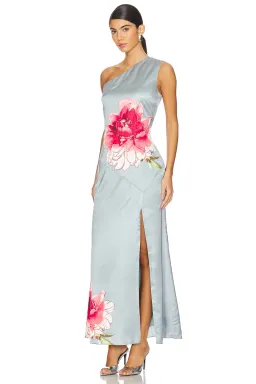 Elliatt Iliad One Shoulder Maxi Dress In Blue Size AU 10 for rent on The Volte - image 2