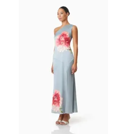 Elliatt Iliad One Shoulder Maxi Dress In Blue Size AU 10 for rent on The Volte - image 3