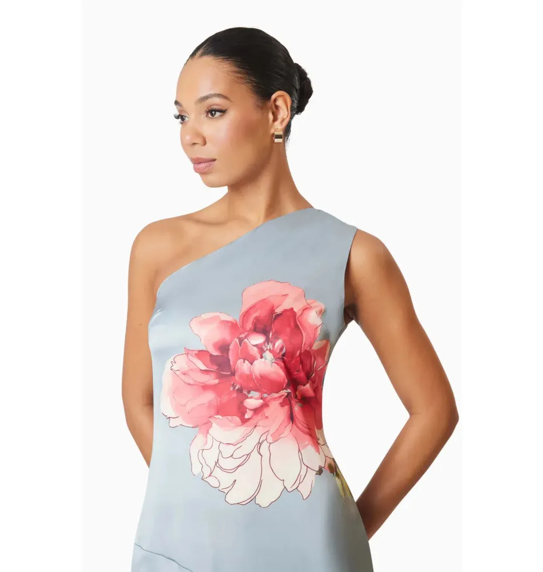 Elliatt Iliad One Shoulder Maxi Dress In Blue Size AU 10 for rent on The Volte - main image