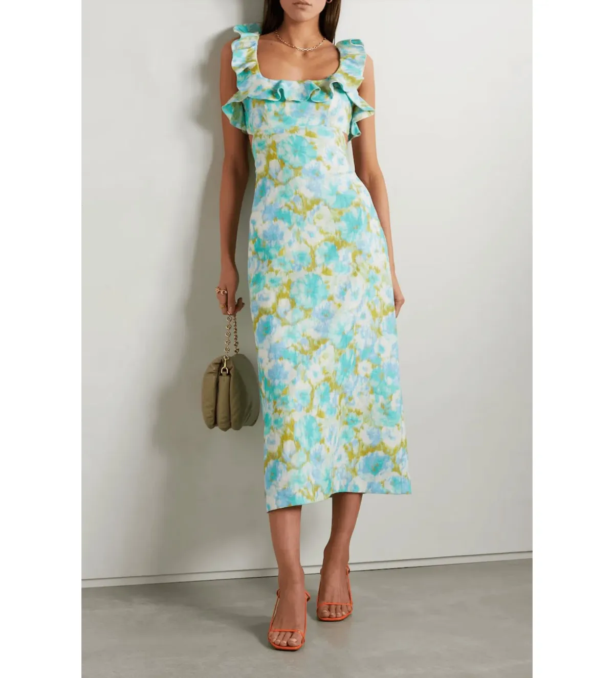 Zimmermann High Tide Linen Midi Dress with Open Back Floral Size 0/Au 8 - Image 1