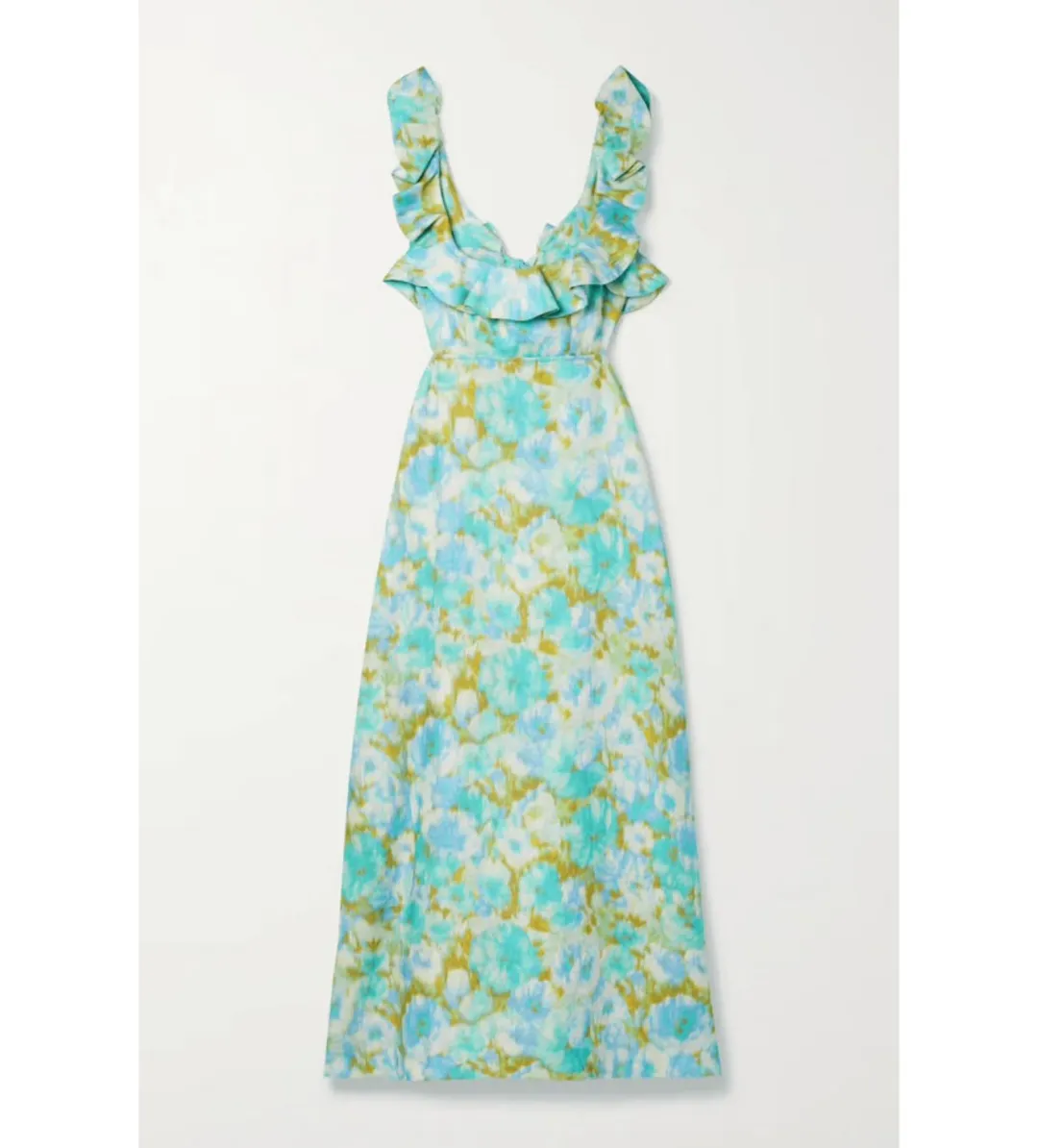Zimmermann High Tide Linen Midi Dress with Open Back Floral Size 0/Au 8 for rent on The Volte - main image