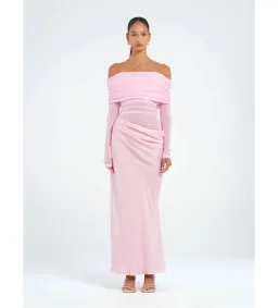 Benni Yasmin Off-Shoulder Maxi Dress Pink Size 8 / AU 8 for rent on The Volte - image 1