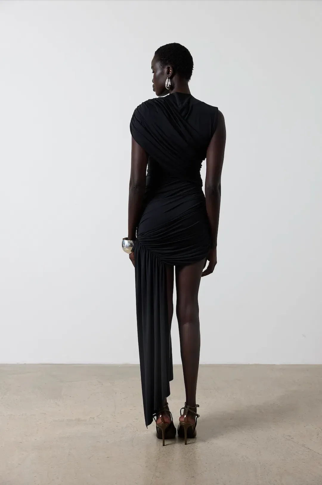 De La Vali Ravenna Spandex Jersey Mini Dress Black Size UK / AU 6-8 for rent on The Volte - main image