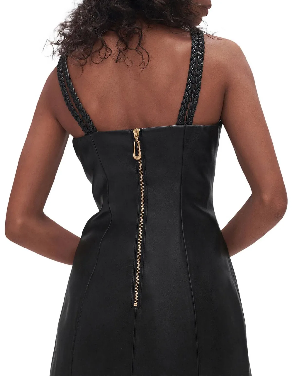 NEW Aje Osa Mini Vegan Leather Mini Dress Black Size 4 - Image 3
