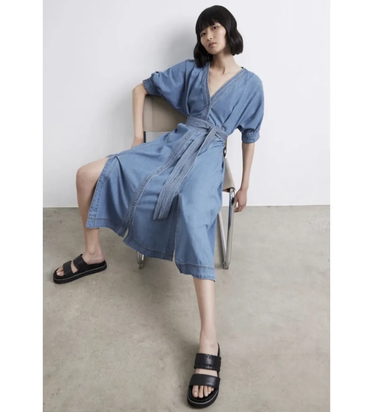 Aje Ennoble Denim Belted Dress Size 4 - Image 2