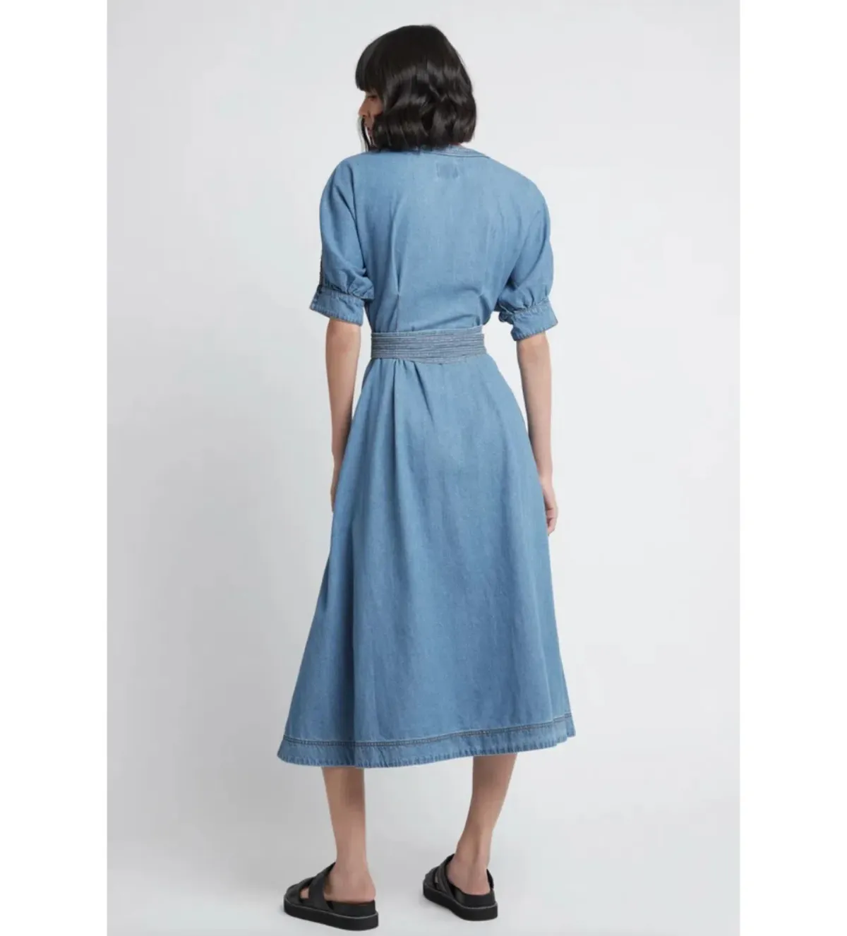Aje Ennoble Denim Belted Dress Size 4 - Image 3