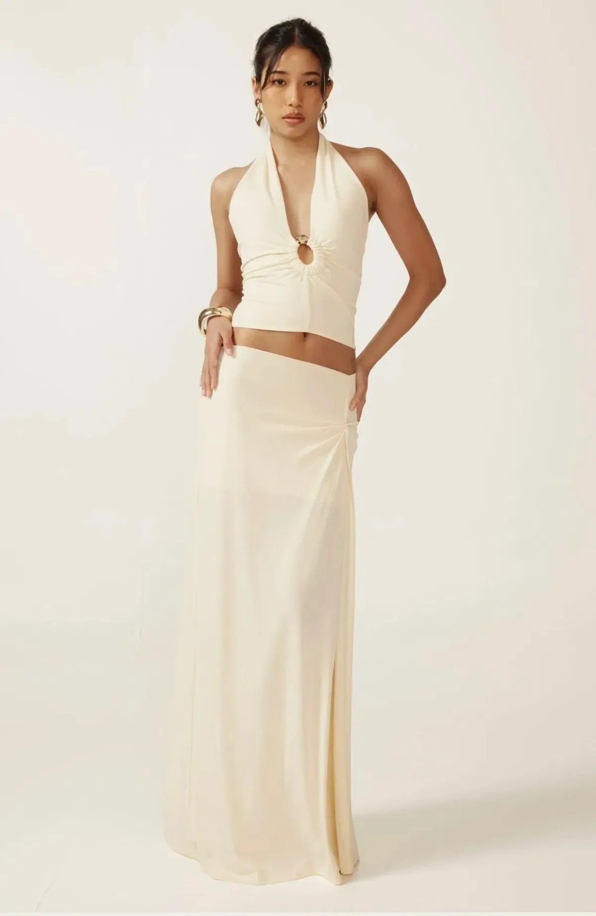 Ance Gria Nellie Set Ivory Maxi Dress Size 8 - Image 1