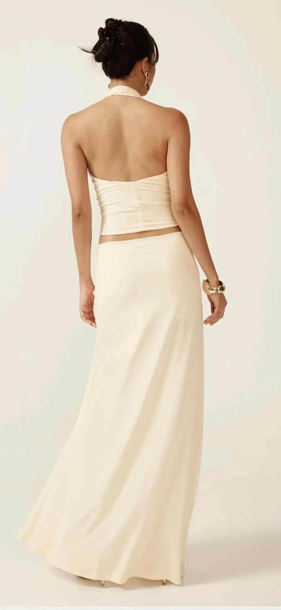 Ance Gria Nellie Set Ivory Maxi Dress Size 8 for rent on The Volte - main image