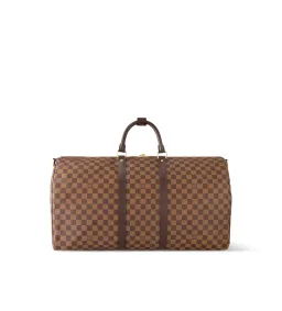 Louis Vuitton Keepall Bandoulière 55 in Damier Ebene for rent on The Volte - image 3