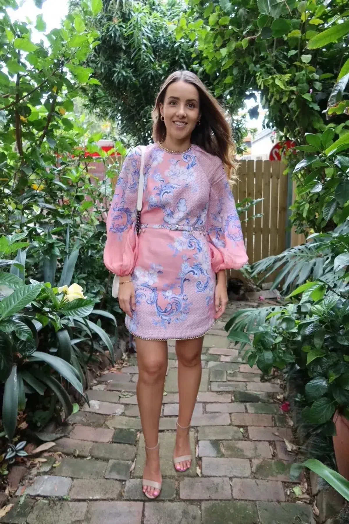 Zimmermann Postcard Mini Dress Swirl Floral Coral Print Size 0 / Au 8 - Image 3