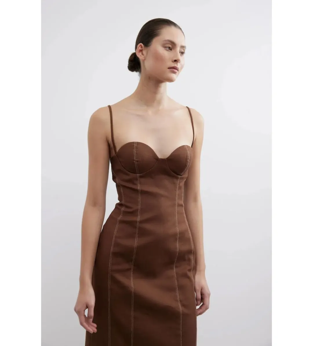 Pasduchas Aldo Midi Dress Fudge Size 10 for rent on The Volte - main image