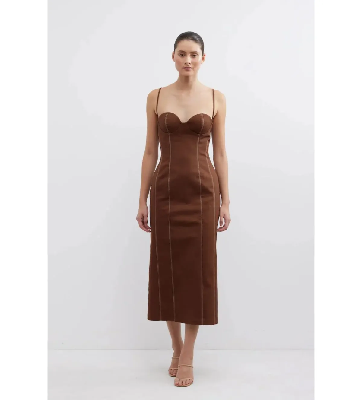 Pasduchas Aldo Midi Dress Fudge Size 10 - Image 1