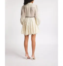 Zimmermann Ottie Emrbroidered Mini Dress Cream Size 1 for rent on The Volte - image 2