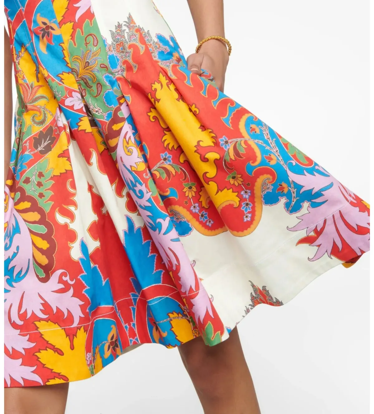 Etro Printed Halterneck Cotton Blend Mini Dress Size 8 - Image 4