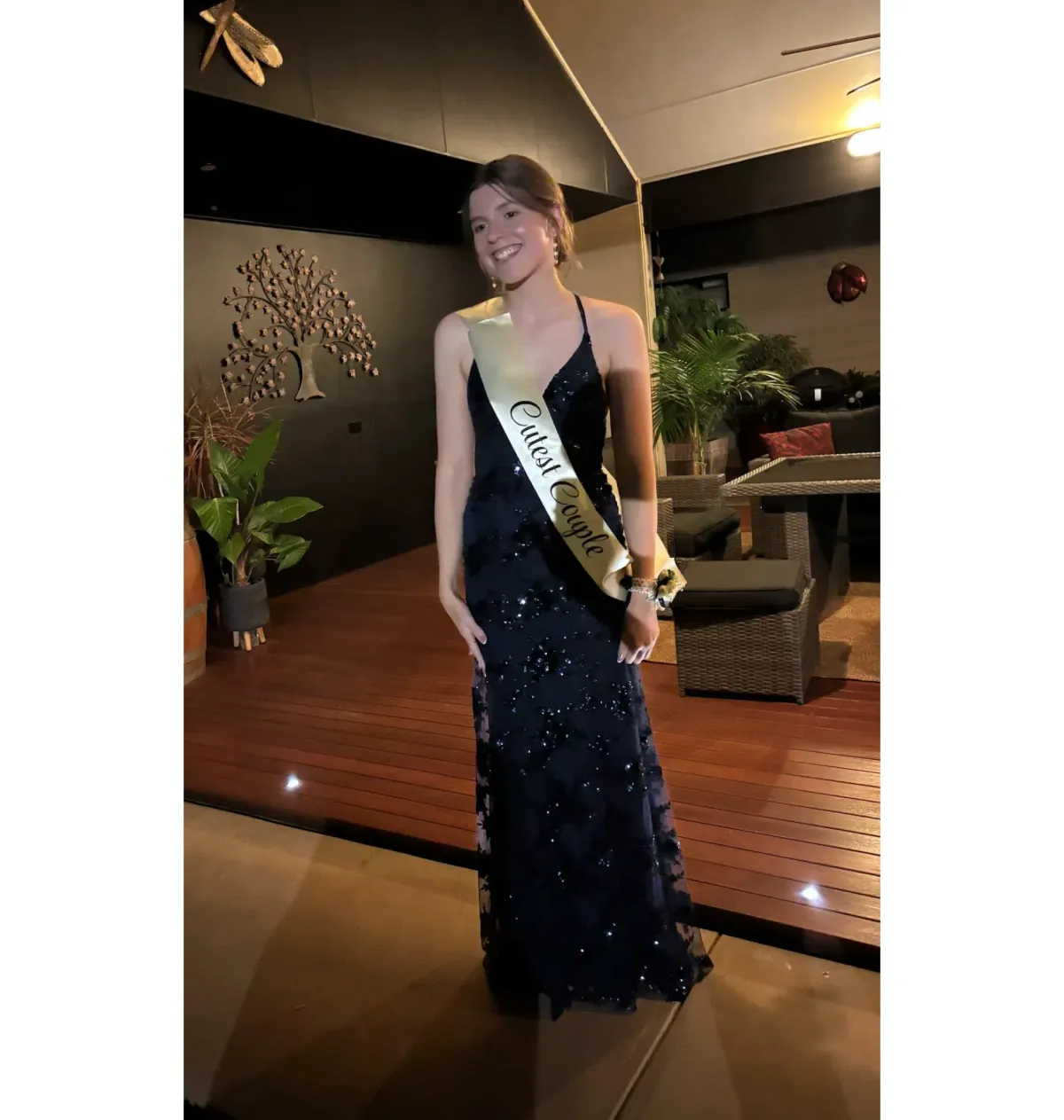 Jadore Sequin Formal Dress Navy Blue Size S / AU 8 - Image 3