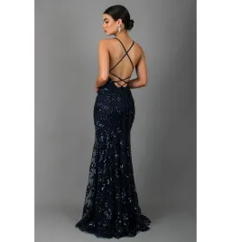 Jadore Sequin Formal Dress Navy Blue Size S / AU 8 for rent on The Volte - image 2