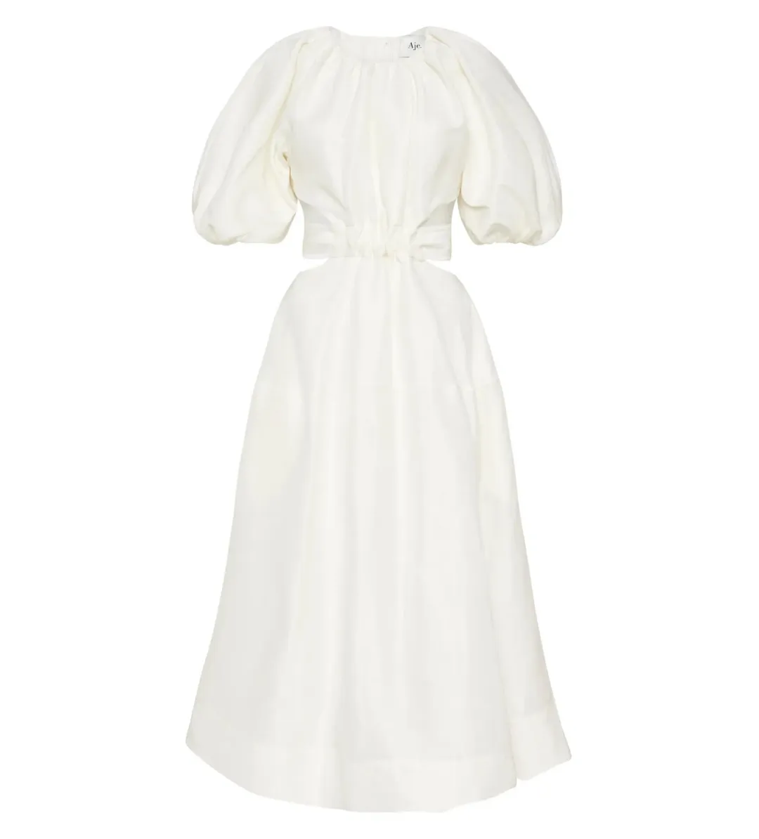 Aje Mimosa Cut Out Midi Dress Ivory Size AU 10 for rent on The Volte - main image