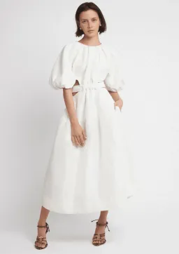 Aje Mimosa Cut Out Midi Dress White Size 14 for rent on The Volte - image 1
