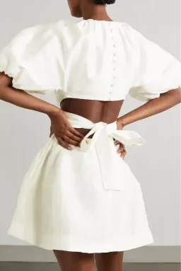 Aje Mimosa Cut Out Mini Dress in White size AU 14 for rent on The Volte - image 5