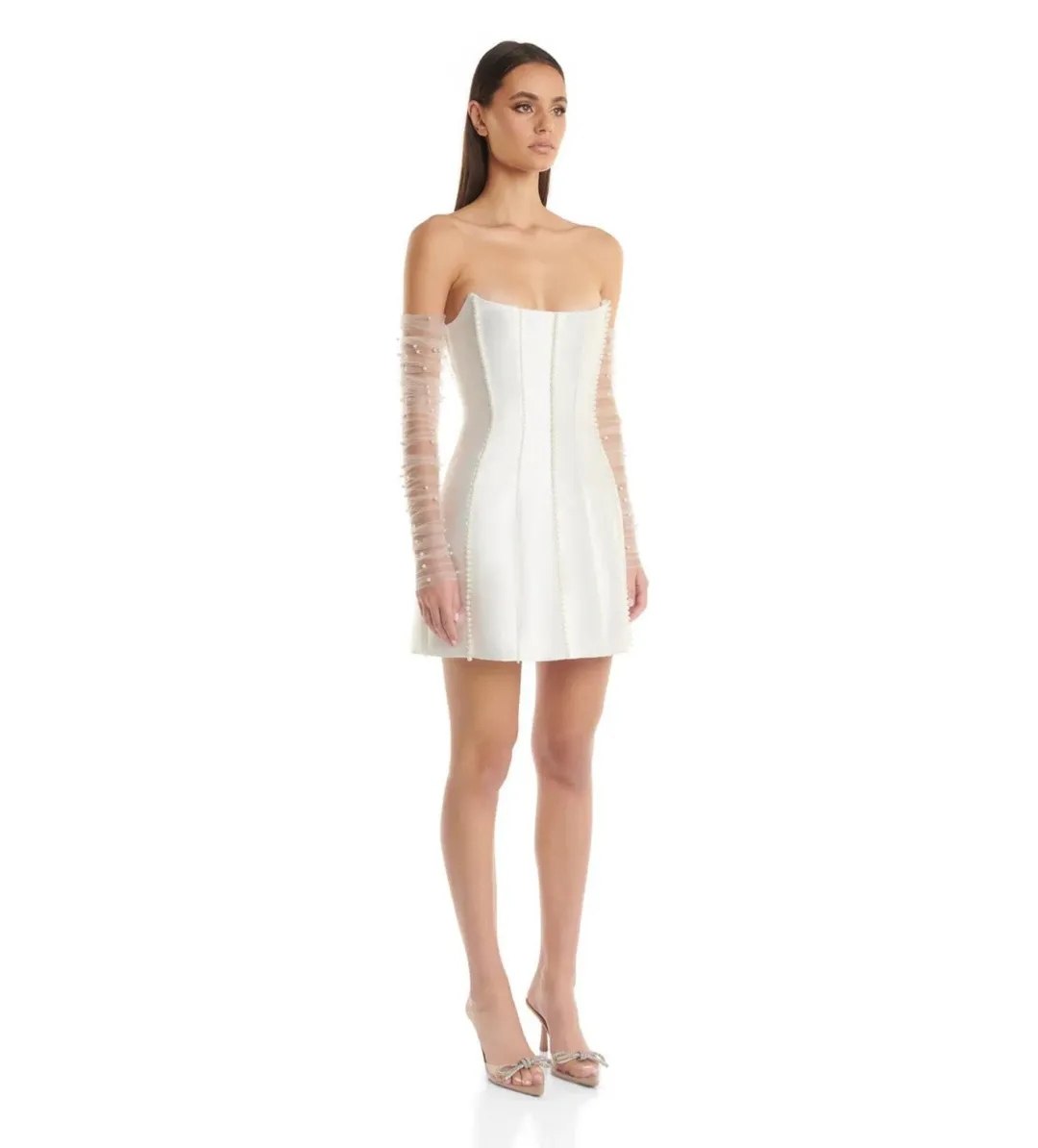 Eliya The Label Kayla Mini Dress White Size AU 10 for rent on The Volte - main image