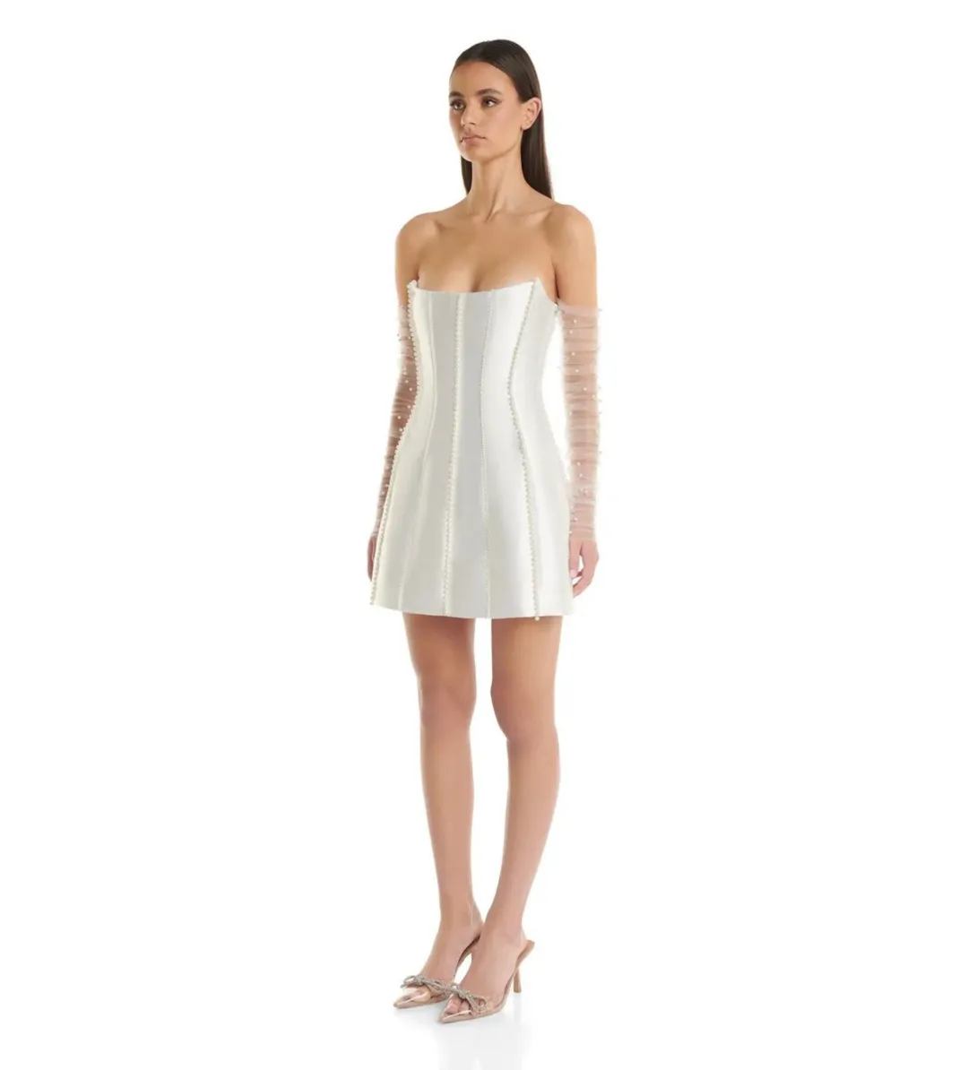 Eliya The Label Kayla Mini Dress White Size AU 10 for rent on The Volte - main image