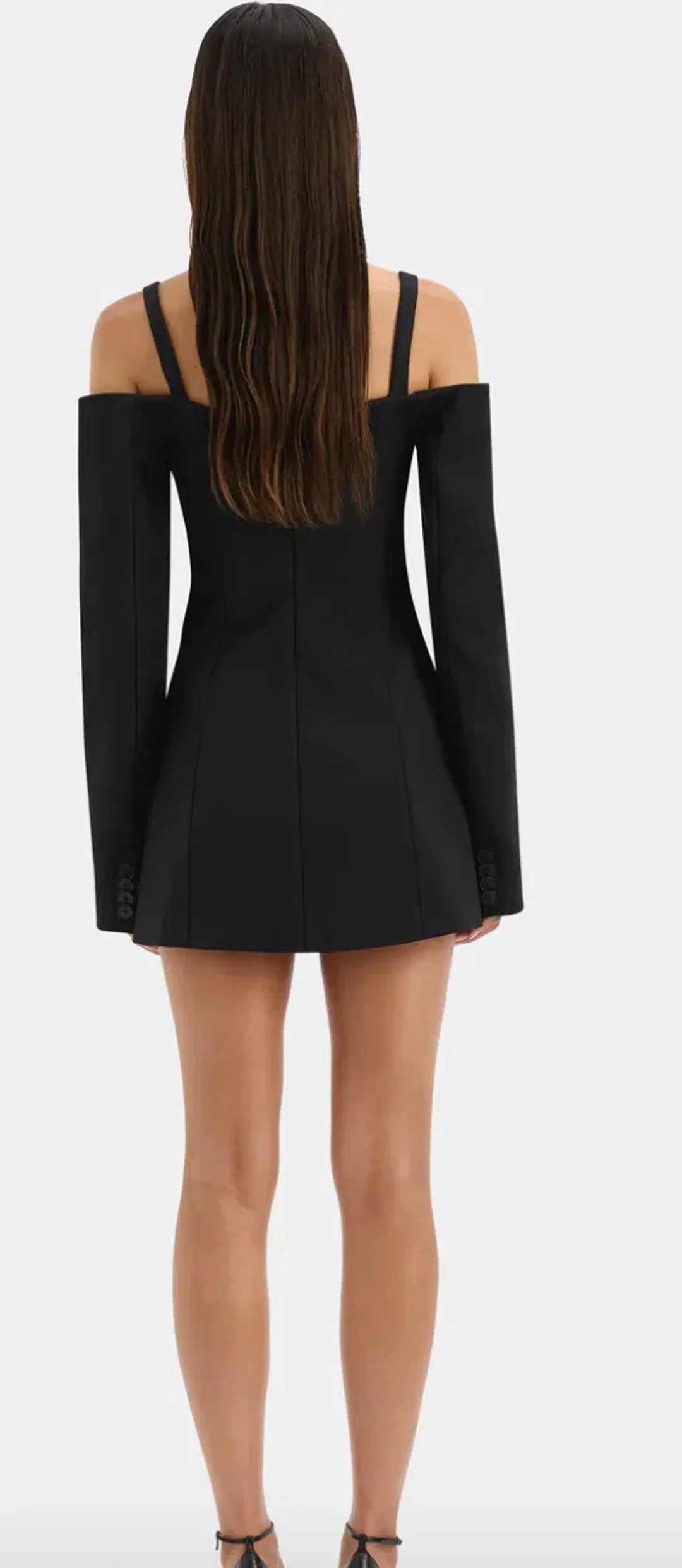 Sir the Label Sandrine Long Sleeve Mini Dress Black Size 8 for rent on The Volte - main image