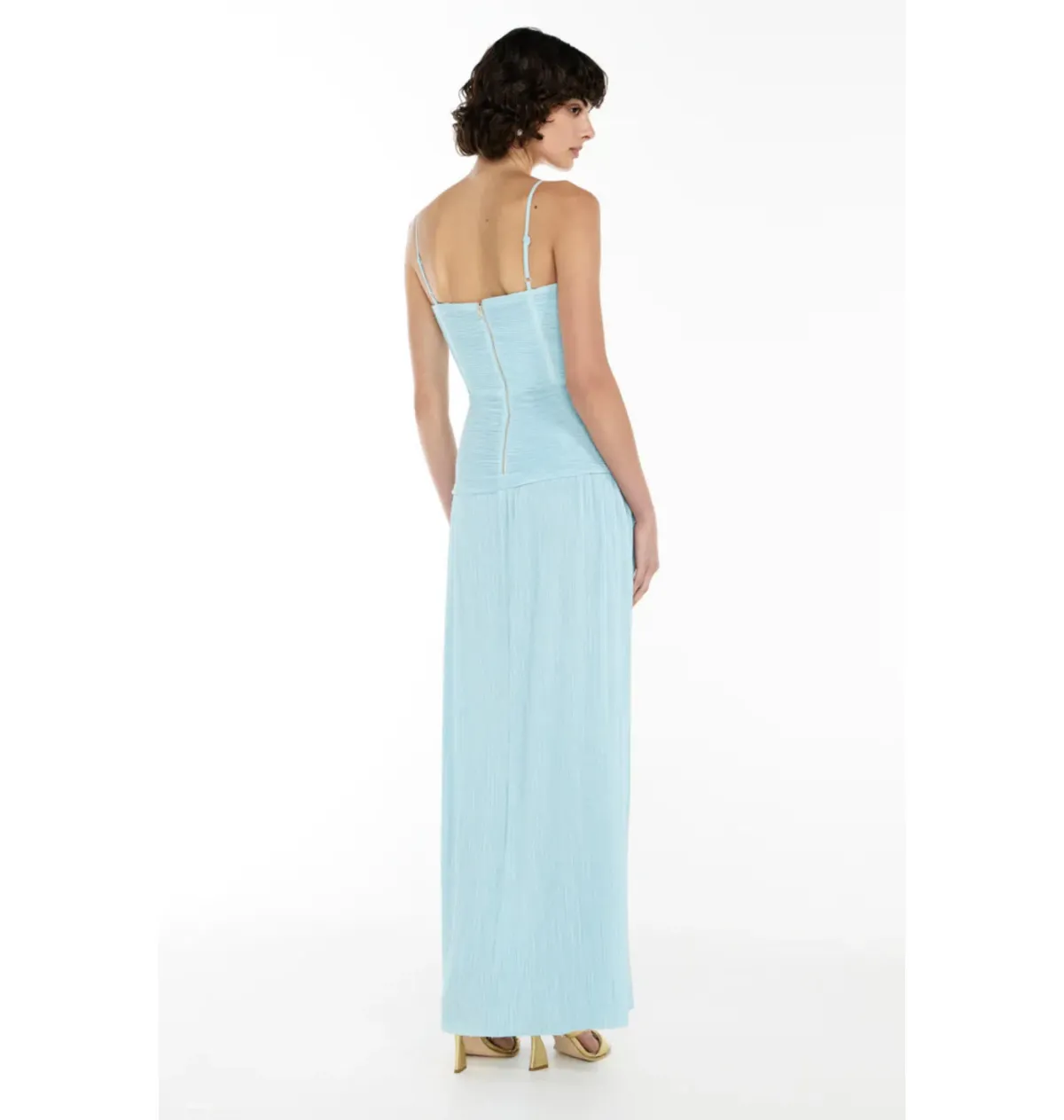 Manning Cartell Double Time Pleat Dress Acqua Spritz Size AU 6 - Image 4