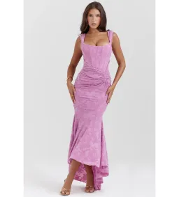 House of CB Cesca Floral Maxi Dress in Rose Pink Size 8/S for rent on The Volte - image 1