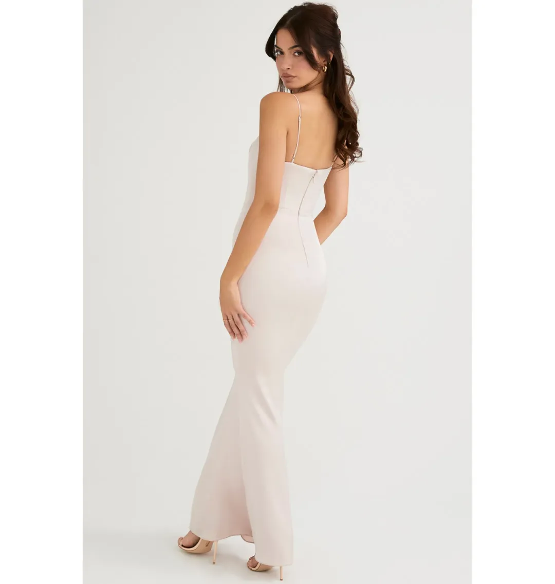 House Of CB Olivette Satin Corset Maxi Dress Crystal Size 8/S for rent on The Volte - main image