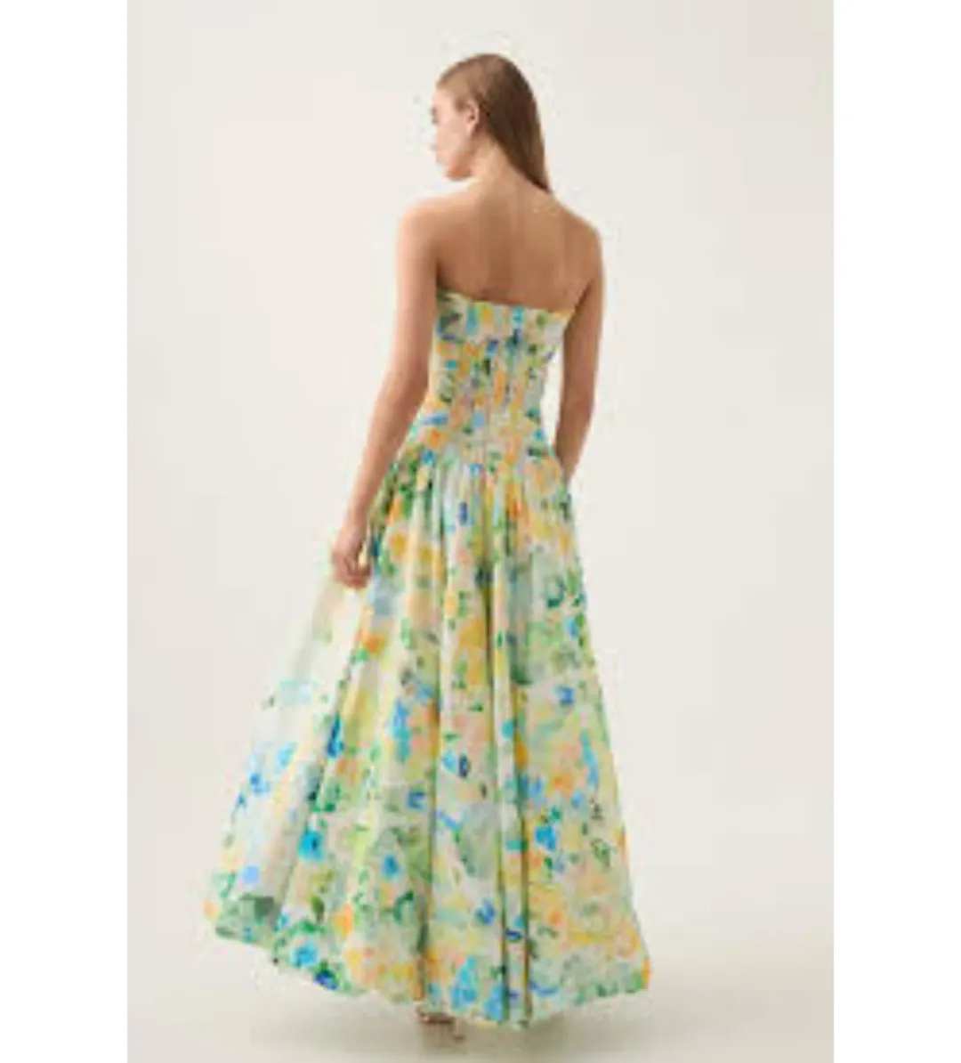 Aje Floral Haze Bubble Hem Maxi in Multicolour Size AU 10 for rent on The Volte - main image