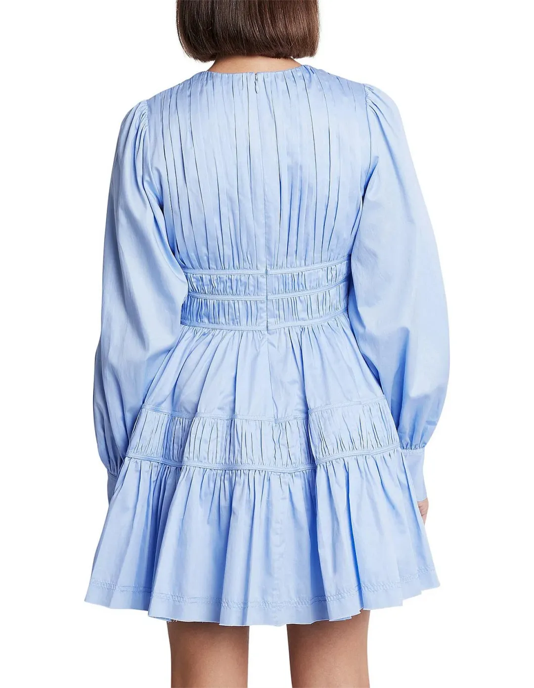 Aje Fallingwater Gathered Mini Dress Blue Size 14 for rent on The Volte - main image