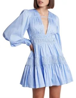 Aje Fallingwater Gathered Mini Dress Blue Size 14 for rent on The Volte - image 1