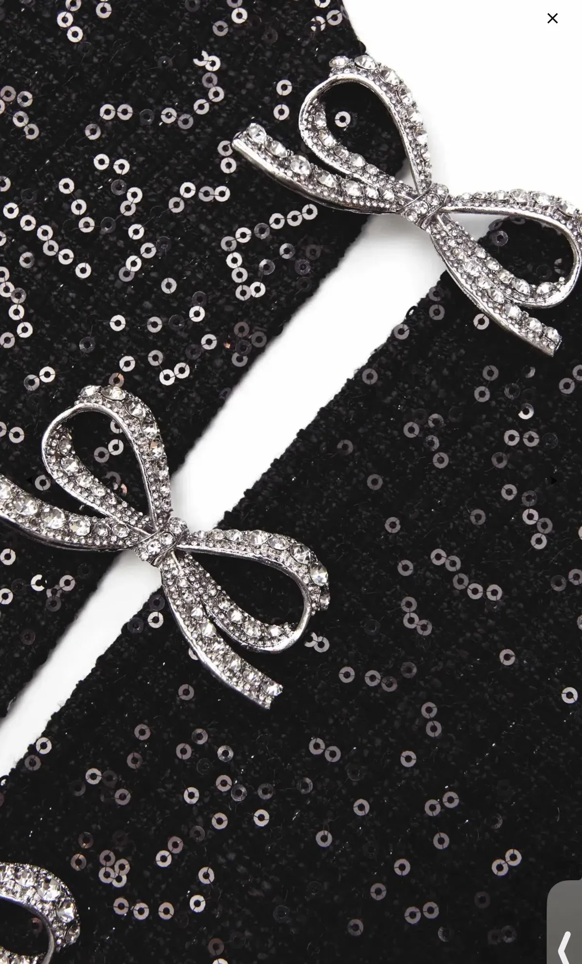 Self portrait BLACK BOUCLE BOW MINI DRESS Size Large - Image 4