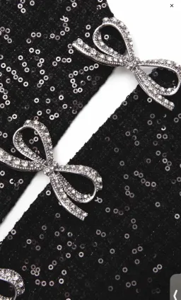 Self portrait BLACK BOUCLE BOW MINI DRESS Size Large for rent on The Volte - image 4