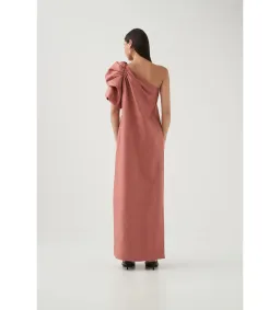 Aje Cira Midi dress in terracotta Size AU 14 for rent on The Volte - image 2