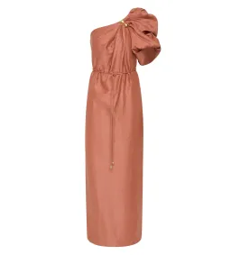 Aje Cira Midi dress in terracotta Size AU 14 for rent on The Volte - image 3