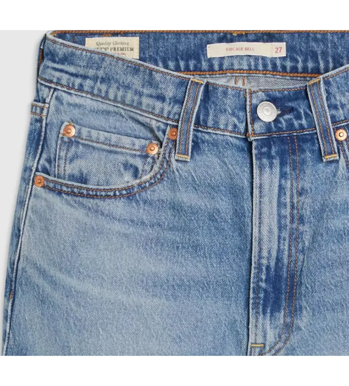 Levi's Ribcage Bell Jeans Next Saturday No Crease Blue Size AU 6 - Image 5