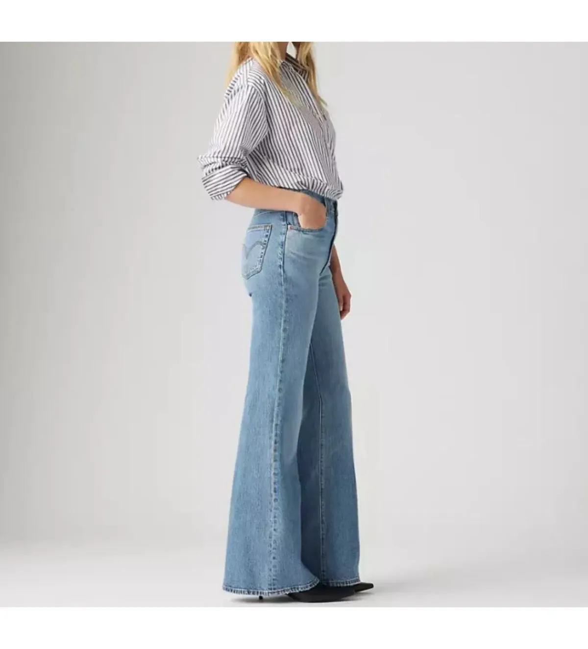 Levi's Ribcage Bell Jeans Next Saturday No Crease Blue Size AU 6 - Image 3