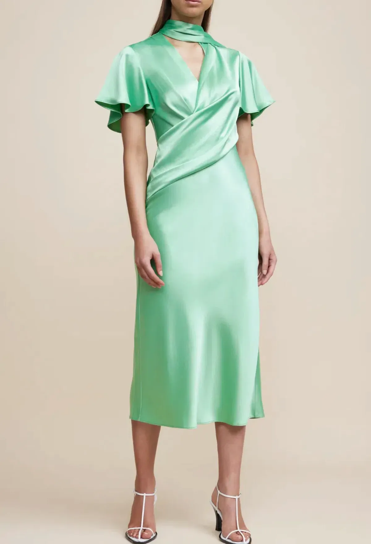 Acler Eastcott Dress Midi Green Size AU 14 - Image 1