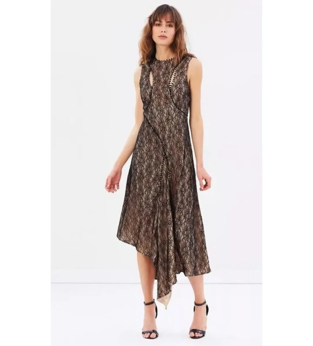 Talulah Isabel Cutout Lace Midi Dress Multi Size AU 12 for rent on The Volte - main image