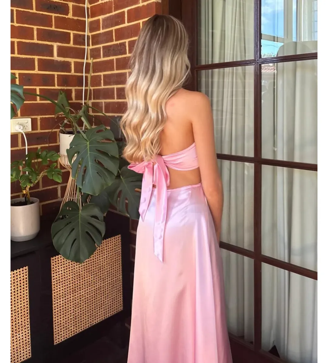 Lane + Sass Lucy Gown Baby Pink Size S/AU 8 for rent on The Volte - main image