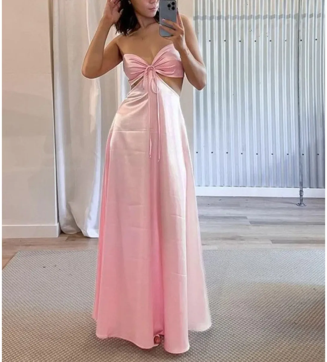 Lane + Sass Lucy Gown Baby Pink Size S/AU 8 for rent on The Volte - main image