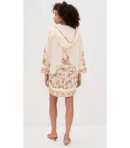 Zimmermann Ascension Tunic Mini Dress Cream Tan Floral Size 0 / Size AU 8 for rent on The Volte - image 3