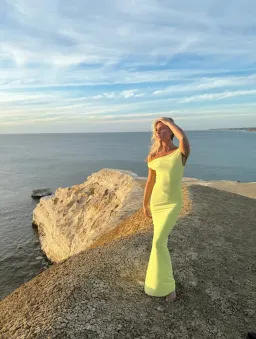 Natalie Rolt Bettina Gown Citron Size AU 6 for rent on The Volte - image 2