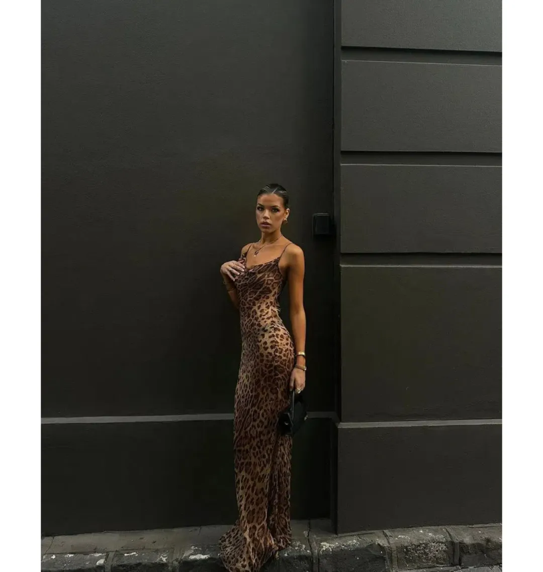 Rat & Boa Valentina Dress in Leopard Print Size M / AU 10 for rent on The Volte - main image