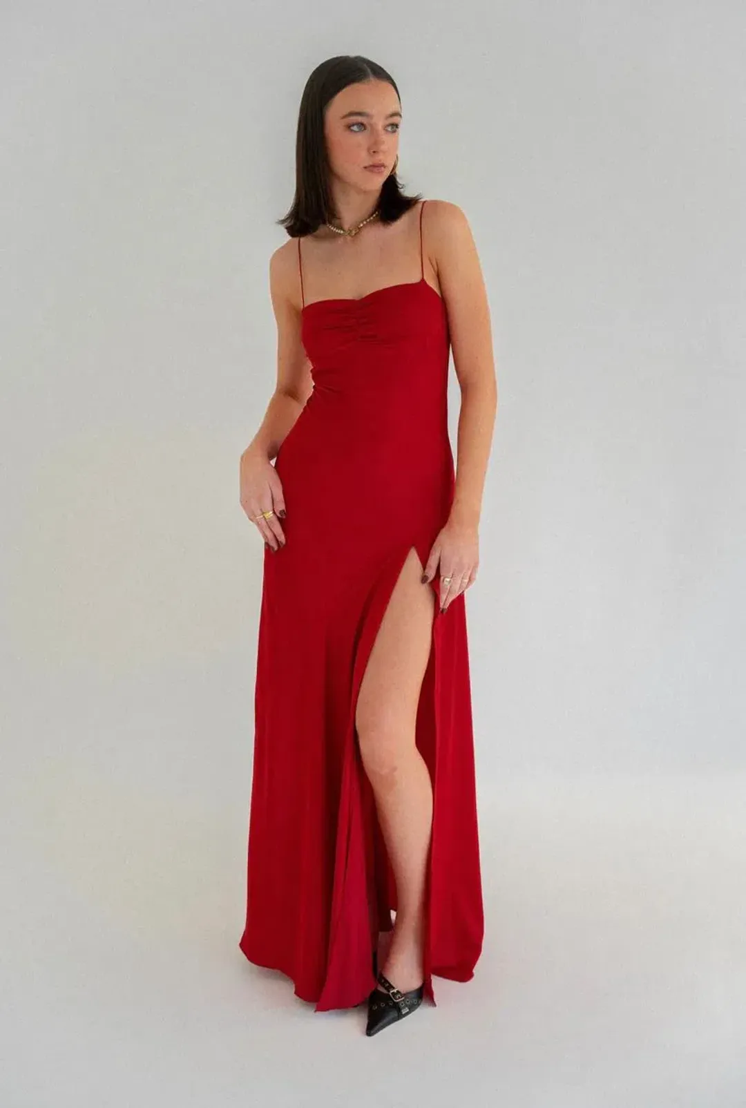 HNTR the Label Gaia Gown Maxi Wine Size AU 10 for rent on The Volte - main image