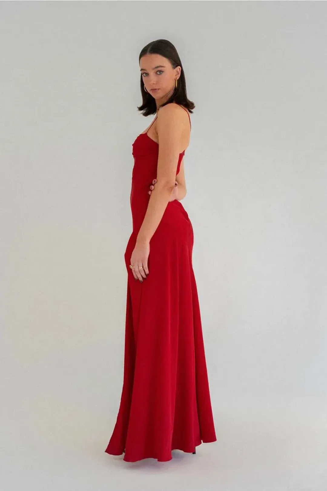 HNTR The Label Gaia Gown Wine Size L / AU 12 for rent on The Volte - main image