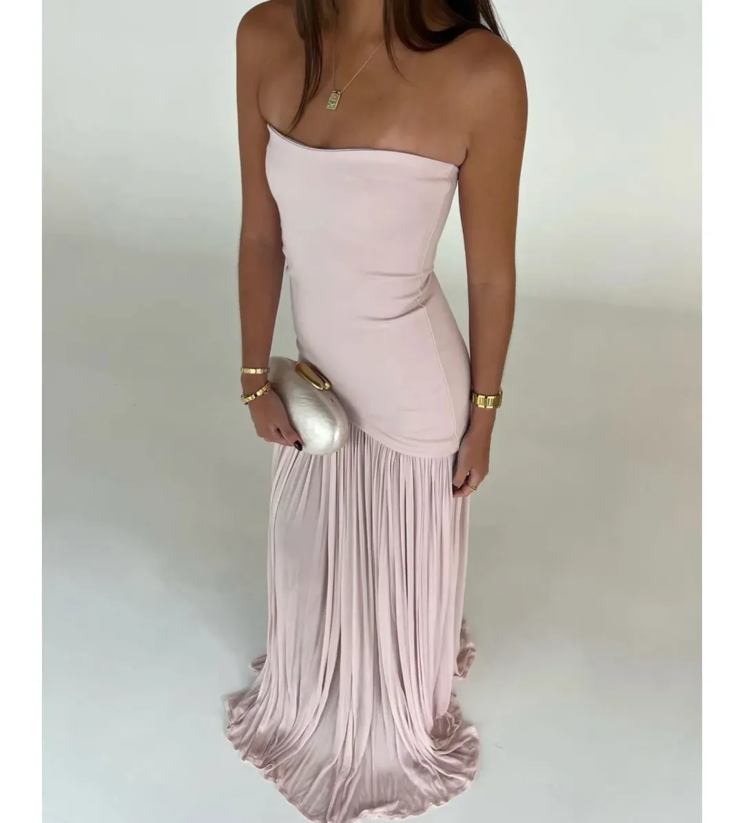Helsa Naomi Gown in Barely Pink Size XS/AU 6 for rent on The Volte - main image